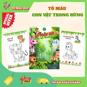 Tranh tô màu con vật trong rừng