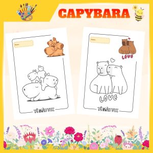 Vở tranh tô màu Capybara cho bé