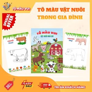 Tranh tô màu vật nuôi trong gia đình
