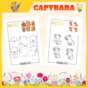 Vở tranh tô màu Capybara tặng bé