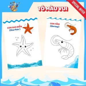 Sáng tạo với Tranh tô màu động vật dưới nước