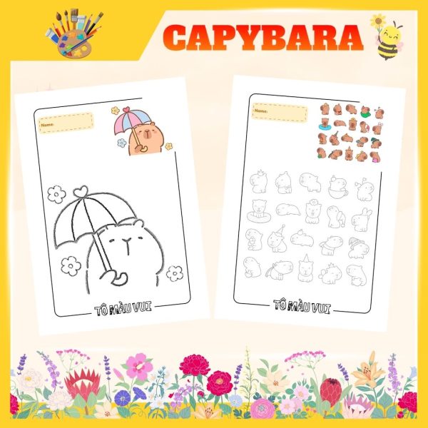 Sách tranh tô màu Capybara