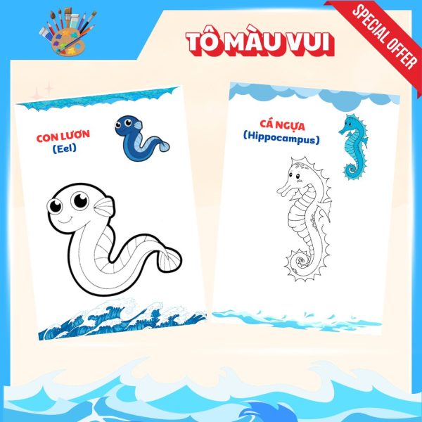 Sách tô màu con vật dưới nước