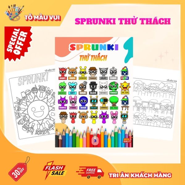 Tranh tô màu sprunki tập 4 thử thách