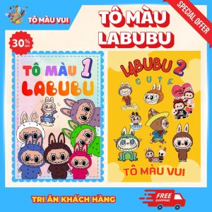 Cuốn Tranh Tô Màu Labubu Với 2 Tập Cực Đẹp