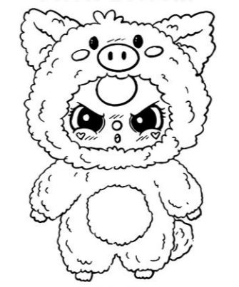 Hình tô màu Baby Three 12 con giáp - Hơi