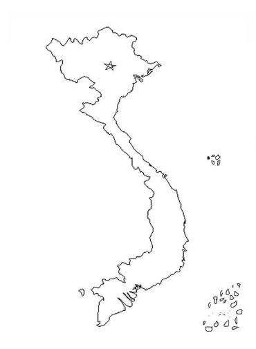 Tranh tô màu Bản đồ Việt Nam đơn giản
