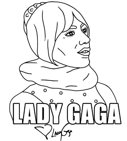 Một bức ảnh khác cần tô màu Lady Gaga