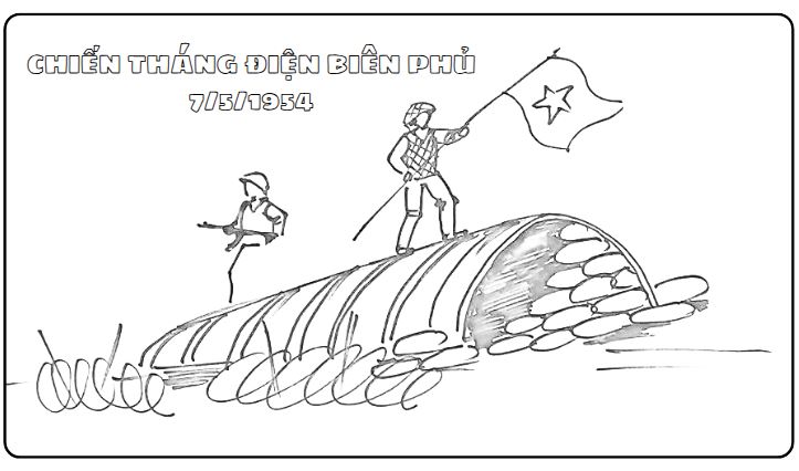 Tranh tô màu Chiến thắng Điện Biên Phủ