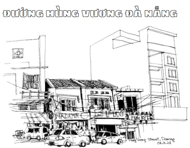Tranh tô màu đường HÙng Vương Đà Nẵng
