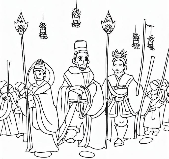 Tranh tô màu Giỗ Tổ Hùng Vương - Lễ truyền thống dân tộc