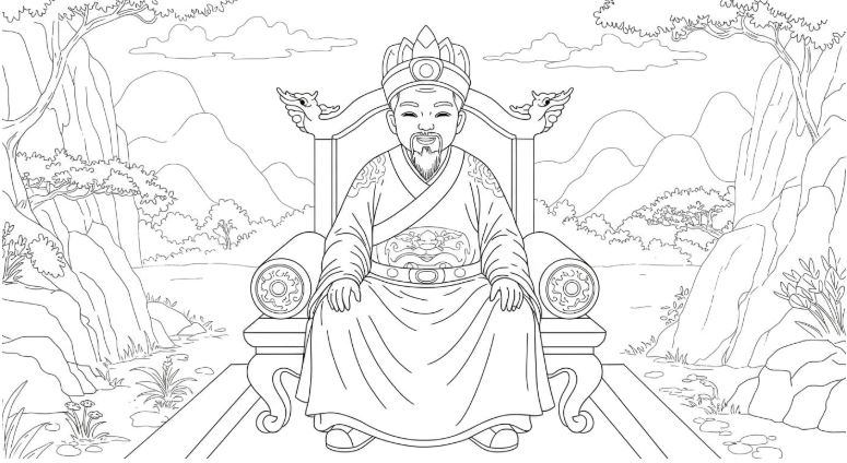 Tranh tô màu Hùng Vương đẹp