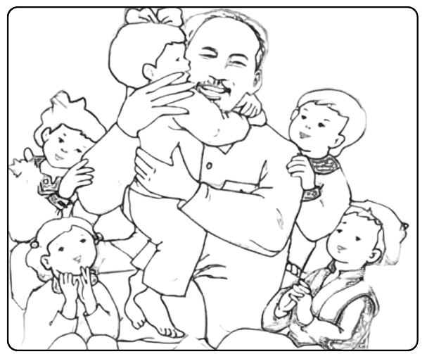 Tô màu Bác Hồ cùng các em bé thiếu nhi