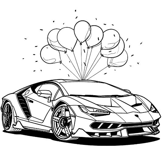 Chạm tới giấc mở cùng hình tô màu Ô tô Lamborghini