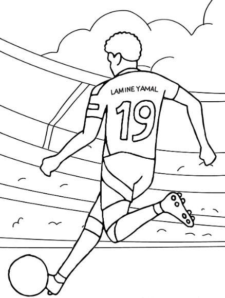Tải miễn phí tranh tô màu Lamine Yamal đẹp