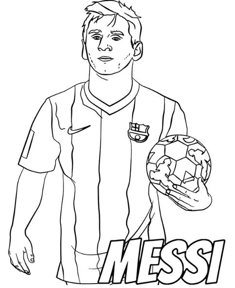 Hình tô màu cầu thủ bóng đá Messi thời trẻ