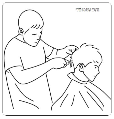 Chọn tranh tô màu Nghề Cắt Tóc phù hợp