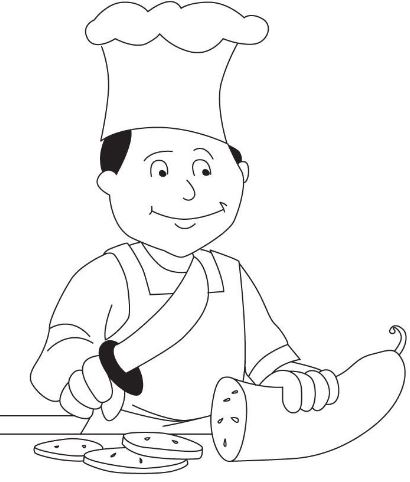 Hình tô màu nấu ăn đẹp