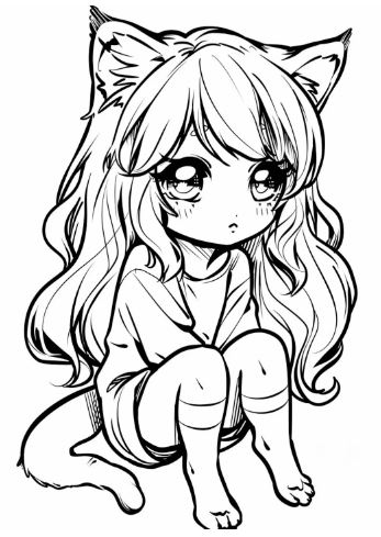 Tranh tô màu anime hồ ly khơi nguồn sáng tạo