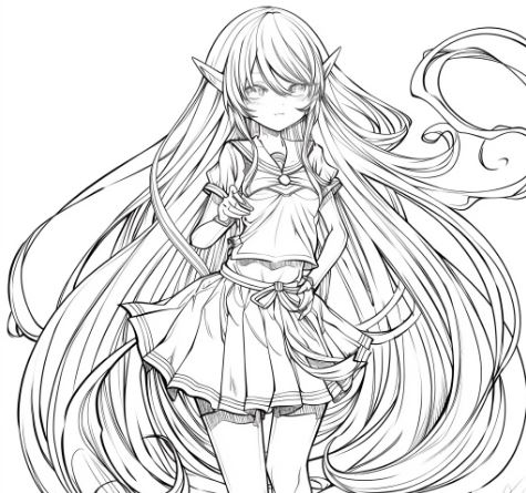 Tranh tô màu anime hồ ly