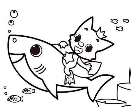 Mẫu tranh tô màu Pinkpong Baby Shark siêu đáng yêu cho bé