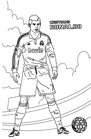 tranh tô màu Ronaldo trong áo Real Marid