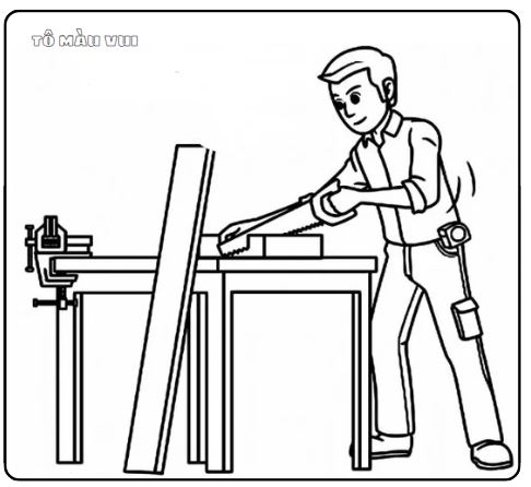 Cùng tô màu thợ mộc siêu vui nhé