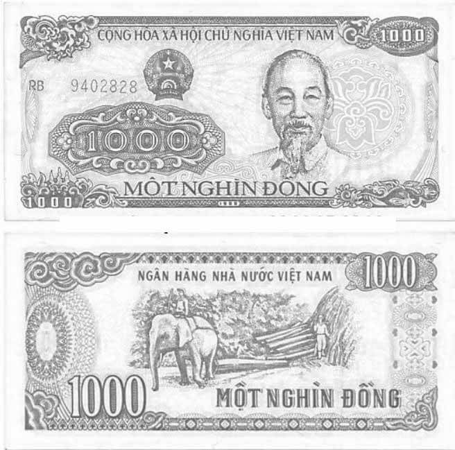 Tranh tô màu tờ 1000 đồng