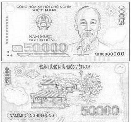 Tranh tô màu tờ 50.000 đồng