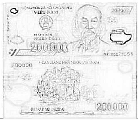 Tranh tô màu tờ 200.000 đồng