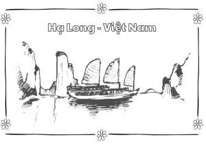 Tranh tô màu Vịnh Hạ Long đơn giản