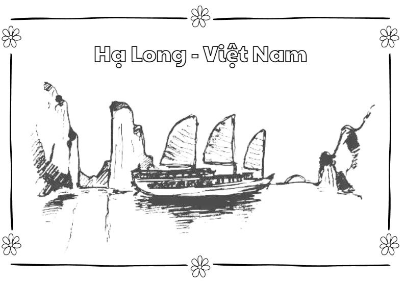 Tranh tô màu Vịnh Hạ Long đơn giản