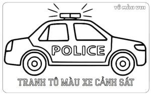 Tô màu xe cảnh sát bé thành anh hùng nhí