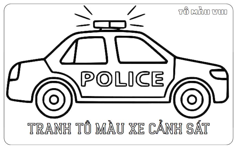 Tô màu xe cảnh sát bé thành anh hùng nhí