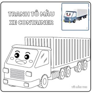 Hình tô màu xe container