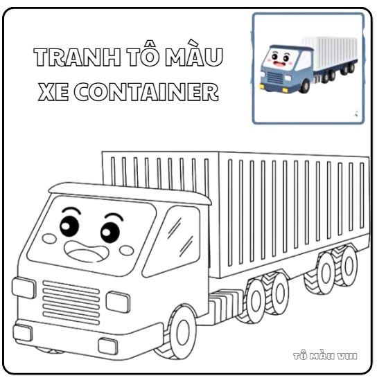 Hình tô màu xe container