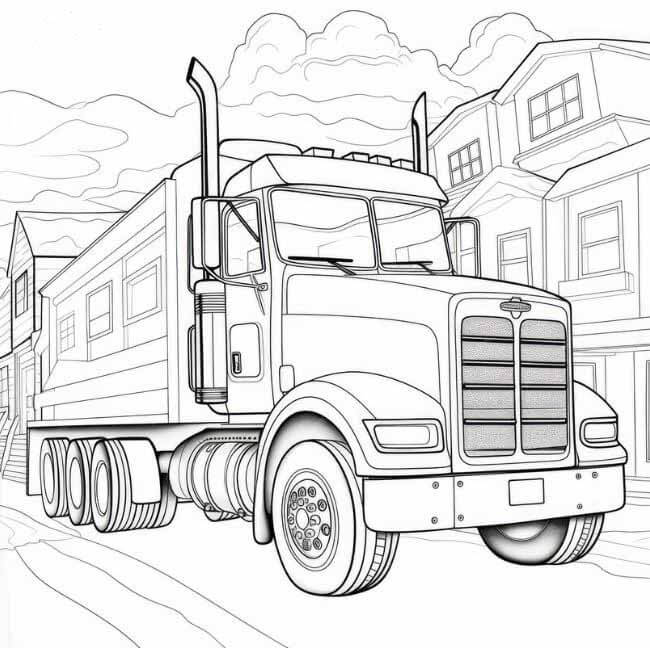 tô màu xe container tái hiện hành trình vận chuyển hàng