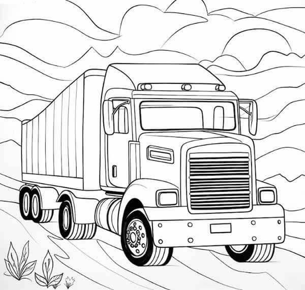 tô màu xe container trang trí góc học tập