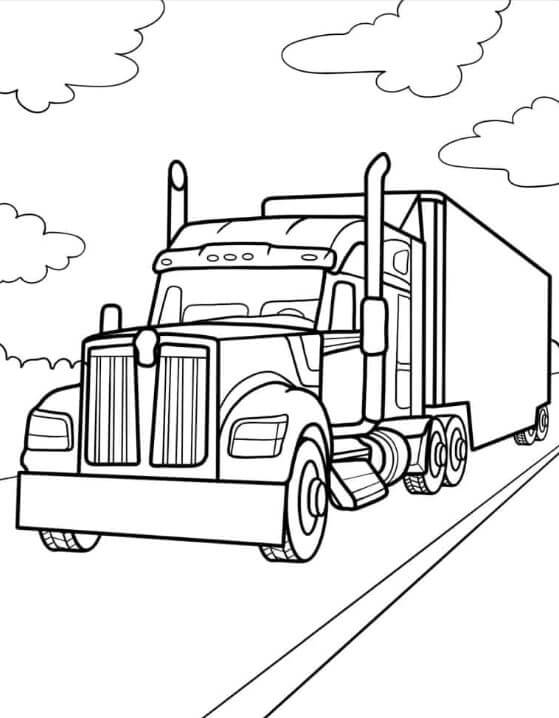 Xe container trong tranh tô màu mang đến niềm vui