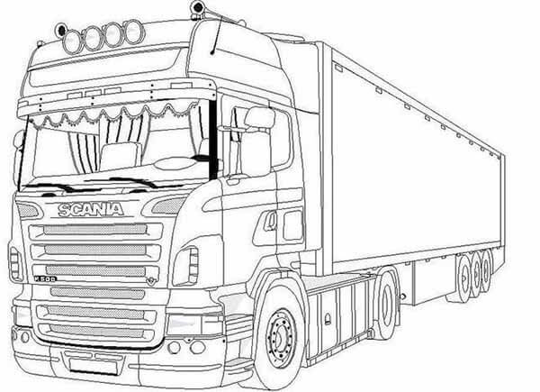 Tô màu xe container giúp bé yêu thích xe cộ