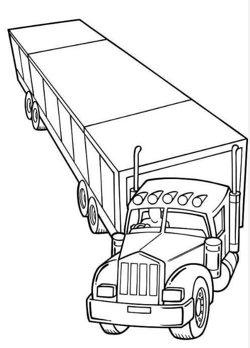 Tải tranh tô màu xe container miễn phí
