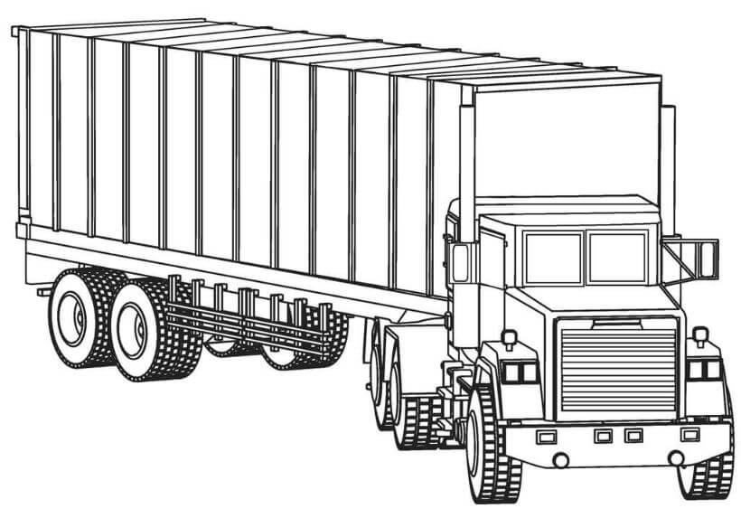 tranh tô màu xe container đầy màu sắc