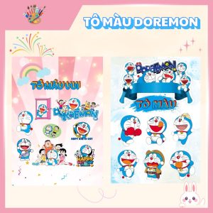 Combo 2 Cuốn Tranh Tô Màu Doremon Có Hình Mẫu