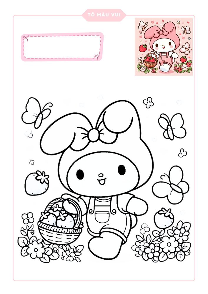 Bé khám phá My Melody qua tranh tô màu vui