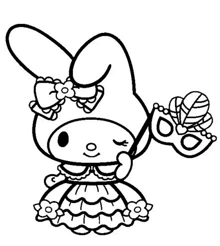 Bé tô màu My Melody với nơ đỏ xinh xắn