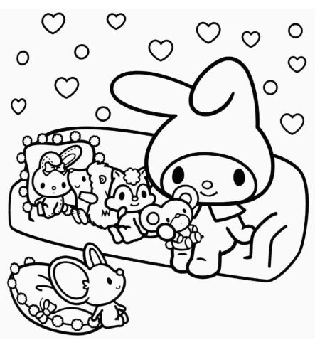 Tranh tô màu My Melody trang trí không gian bé