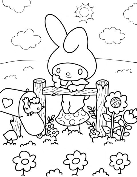 My Melody qua nét màu dễ thương