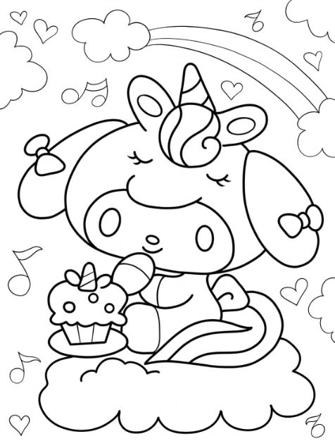 Tranh tô màu My Melody rực rỡ xinh xắn