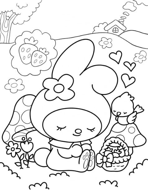 Tranh tô màu My Melody xinh xắn