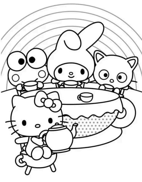 Tranh tô màu My Melody cùng các bạn